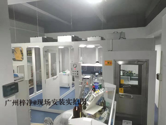 风淋室、传递窗、洁净棚、洁净工作台搭配使用效果
